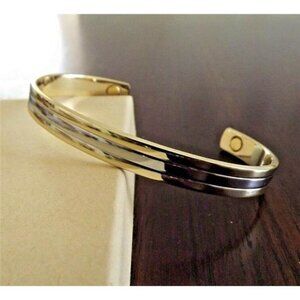 Pure Copper Magnetic Arthritis Bracelet – Gold & Silver Energy Cuff